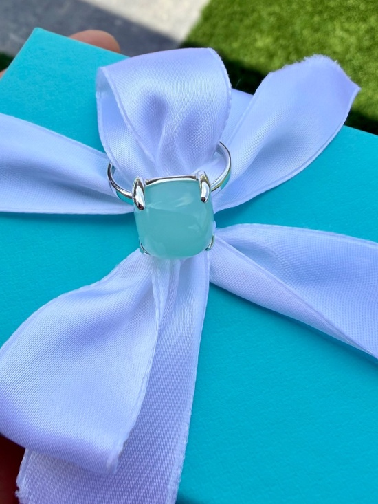 Tiffany & Co Jewelry - RARE LARGE Tiffany & Co Chrysoprase Sugar Stacks Ring in Silver, sz 10